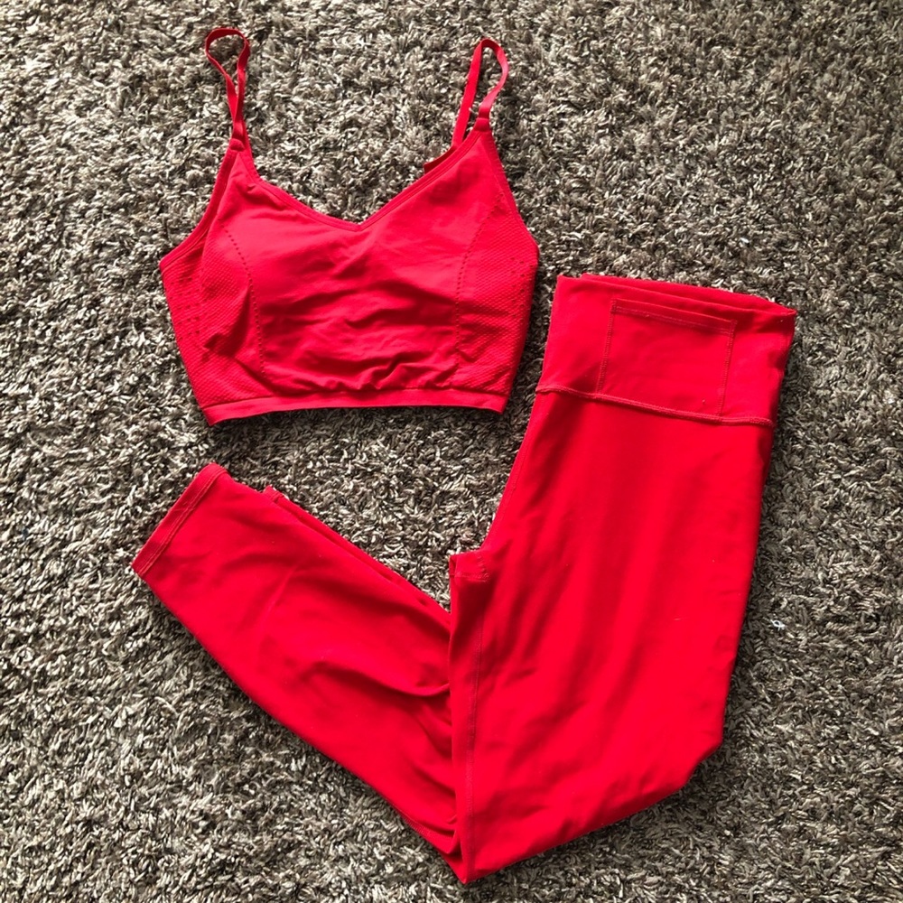 Red fabletics athletic leggings